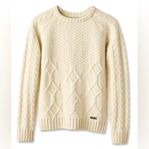 NWOT Barbour Ursula Cable Knit Sweater 100% Lambswool US 12 UK 16 Cream